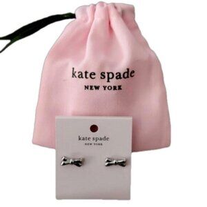 Kate Spade Silver Bow Earrings New